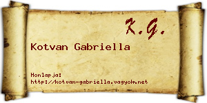 Kotvan Gabriella névjegykártya